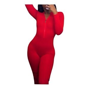 “Vibrant Thang” Red Long Sleeve Bodysuit